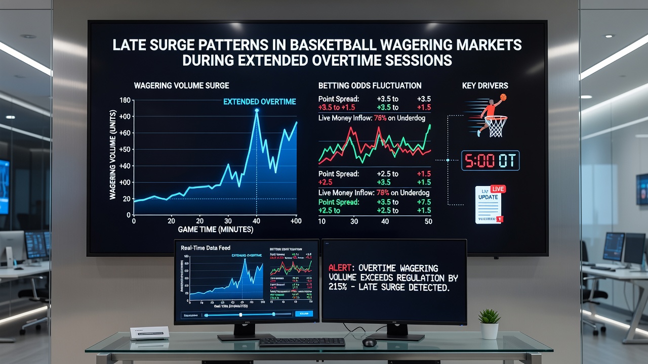 Close-up of a basketball scoreboard showing multiple overtime periods with live betting odds displayed on a mobile device