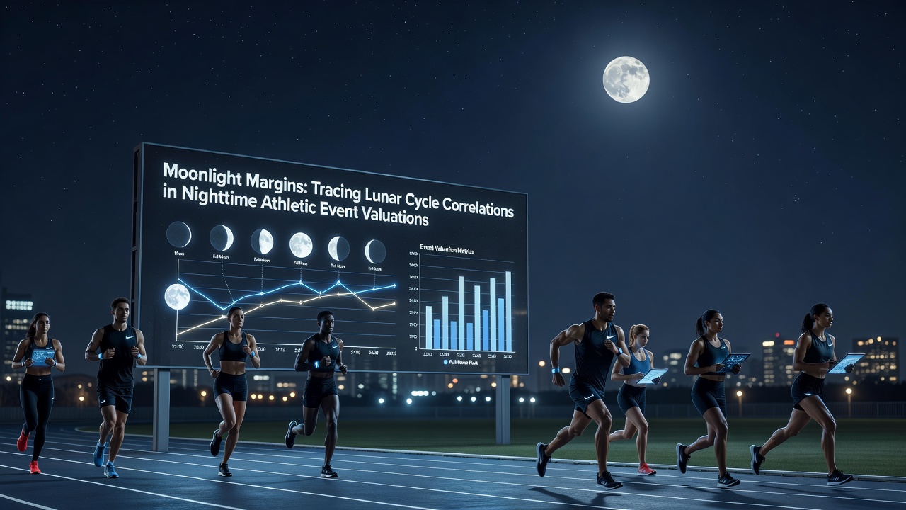 Data visualization charts showing lunar phase overlays on athletic performance metrics and betting line movements