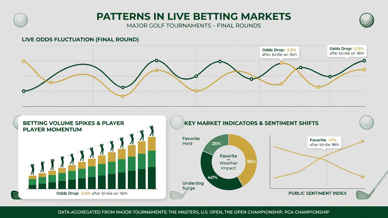 Close-up of a golfer preparing a putt during a major tournament final round